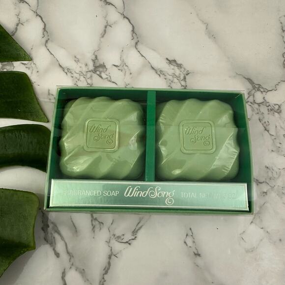 Vintage Wind Song Prince Matchabelli Bar Soap Set of 2 Sealed Fragranced Green - Picture 1 of 4